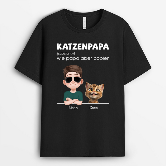 4808AGE1 definition katzenpapa cartoon schwarzes t shirt katze personalisiert 4808AKH0D