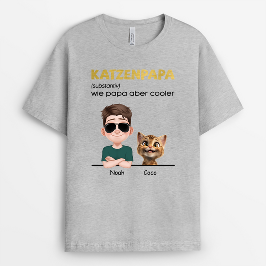 4808AGE2 definition katzenpapa cartoon weisses t shirt katze personalisiert 4808AKH0D