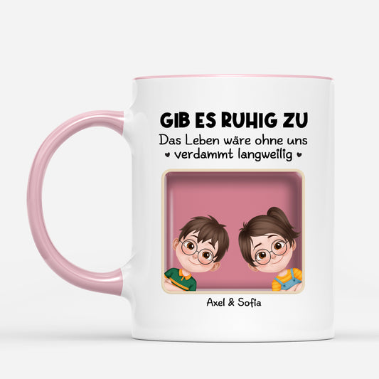 4809MGE2 3d druck effekt das leben ware langweilig ohne uns personalisierte tasse papa mama 4809M5M0B