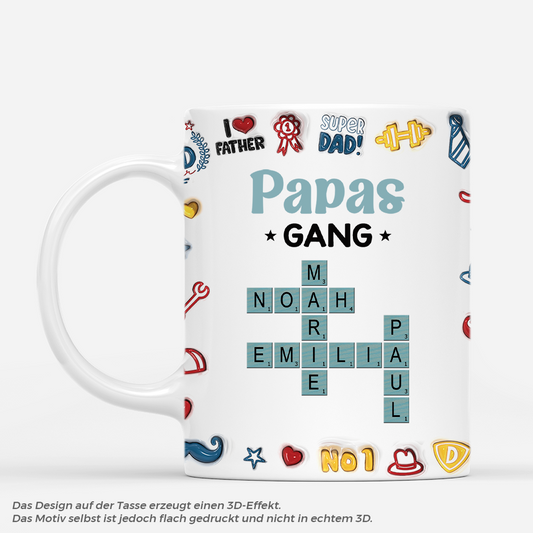 4921MGE1 3d druck effekt papas gang kreuzwortratsel personalisierte tasse papa 4921MTH0B