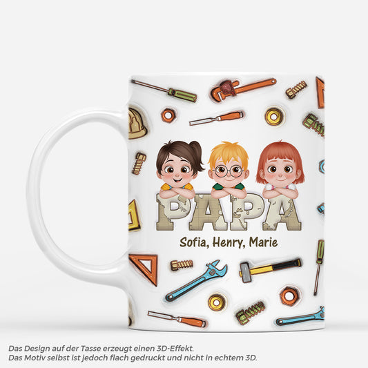4926MGE1 3d druck effekt papa weltkarte werkzeug personalisierte tasse papa 4926M3T0B