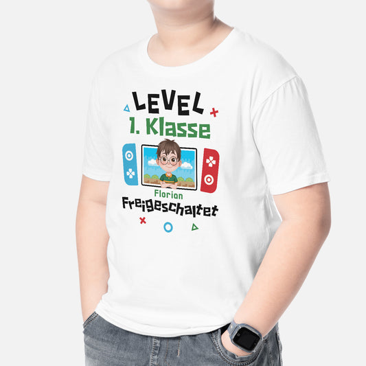 4950AGE2 level klasse freigeschaltet t shirt einschulung personalisiert_ kinder 4950A5Q0K