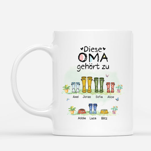 5078MGE1 diese oma gehort zu kinder stiefel garten haustier oma tasse personalisiert_ 5078M6M5A