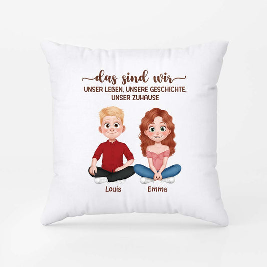 5091PGE1 unser leben unsere geschichte unser zuhause partner kissen personalisiert 5091P8LNG