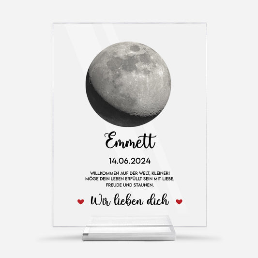 5146RGE1 willkommen auf der welt kleine mondphasen personalisierte acryl plakette mit stander baby 5146R8QAK