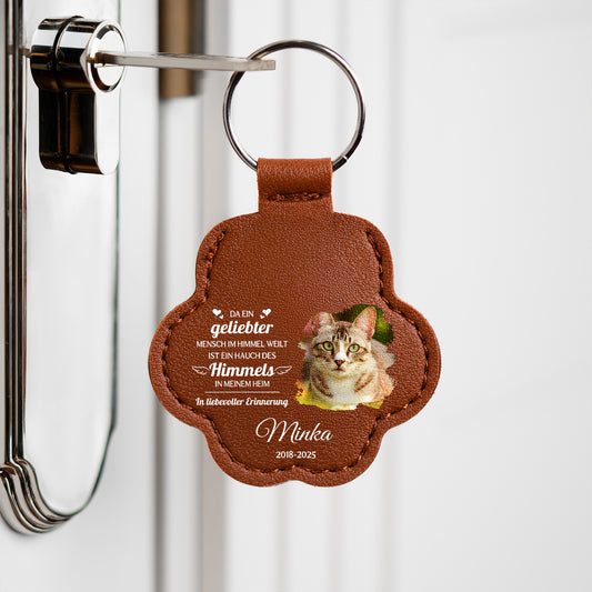 5154AGE2 weil jemand den ich liebe im himmel ist personalisierte trauergeschenke hunde katzenhaar schlusselanhanger foto 5154ajtpnc