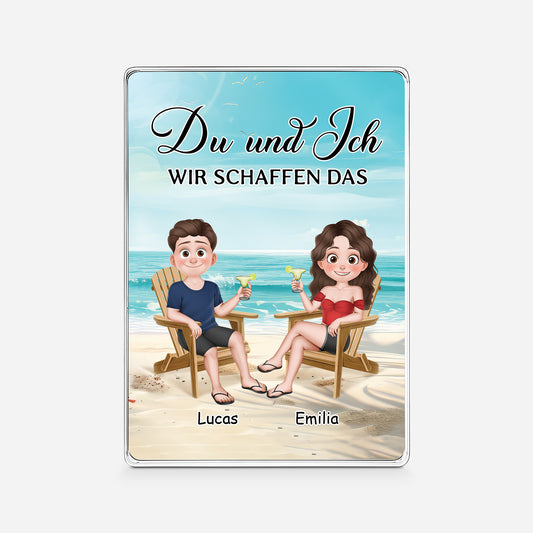 5162RGE1 du ich wir schaffen das personalisierte acryl plakette paar mit gesicht 5162R8VNG