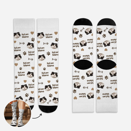 5300JGE1 katzenpapa personalisierte socken katzen_ mit gesicht 5300JTQND