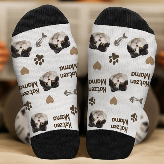 5300JGE2 katzenpapa personalisierte socken katzen_ mit gesicht 5300JTQND