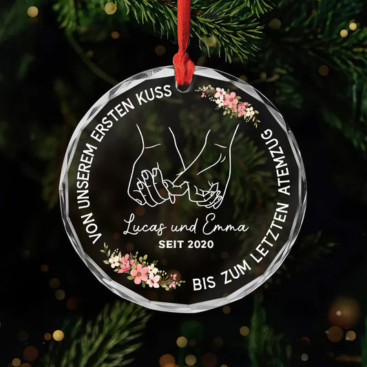 5359OGE1 von unserem ersten kuss bis zum letzten atemzug personalisierte glas ornamente paar 5359O8HTG