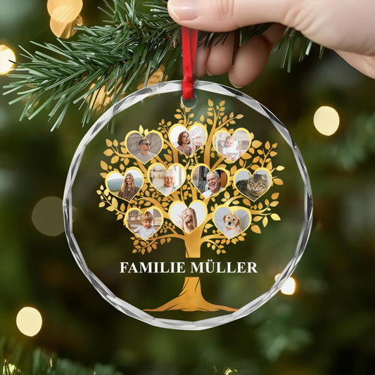 5376OGE2 familienstammbaum personalisierte glas ornamente familie mit foto 5376OKVAI