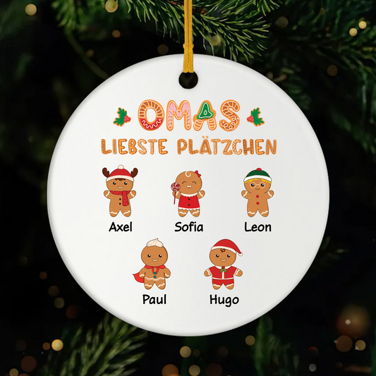 5438OGE1 omas liebste platzchen personalisierte weihnachtsschmuck aus keramik oma 5438OKZ0A