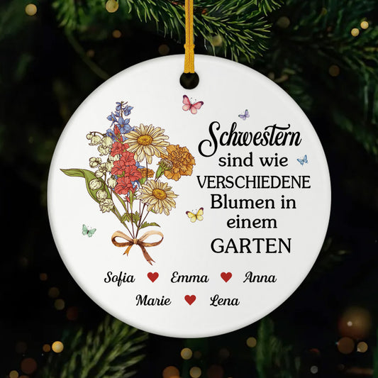 5497OGE1 schwestern sind wie verschiedene blumen personalisierter weihnachtsschmuck keramik beste freundinnen 5497O6QTA
