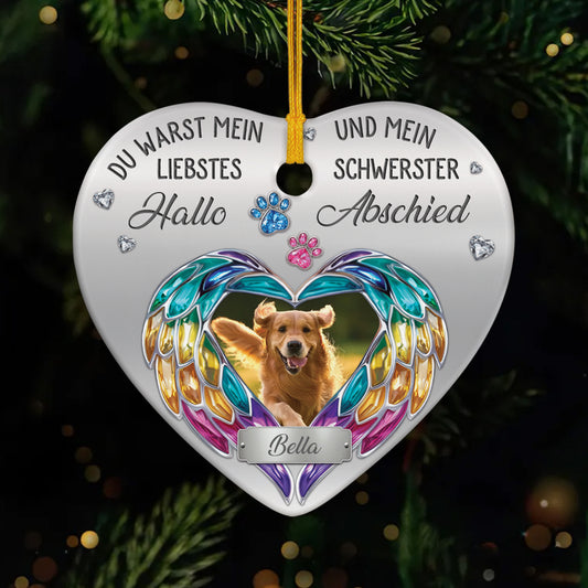 5570OGE1 mein liebstes hallo mein schwerster abschied personalisierte keramik ornamente mit foto hund zur erinnerung 5570OKUAC