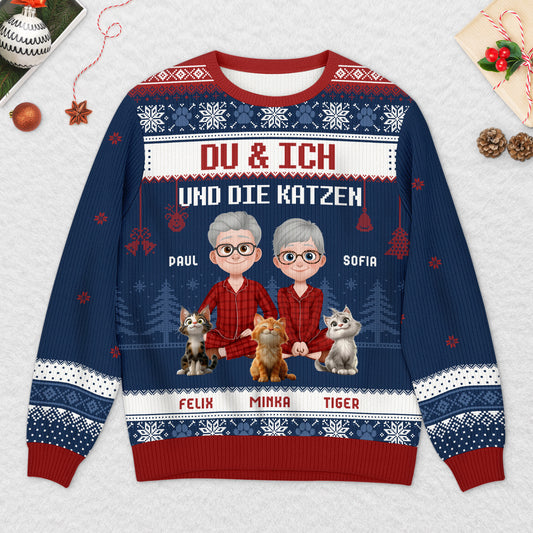 5658WGE2 du ich und die katzen personalisierter weihnachtspullover_ paar 5658W3QMD_5103a884 6b18 464e 8dd9 fa2b2af76165