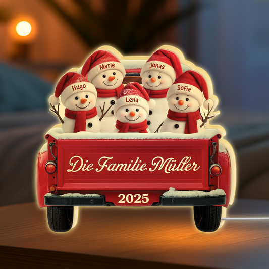5659LGE2 die familie schneemann im auto personalisierte lightbox weihnachten 5659LTVZI