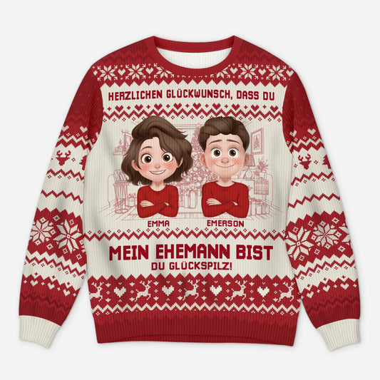 5667WGE1 du gluckspilz mein mann meine frau personalisierter weihnachtspullover_ paar 5667W6QQG