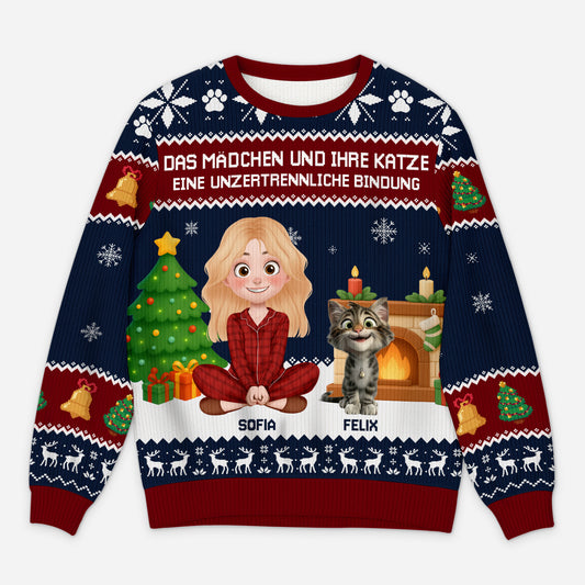 5706WGE1 eine unzertrennliche bindung zwischen mensch hund weihnachtspullover hund personalisiert_ 5706W