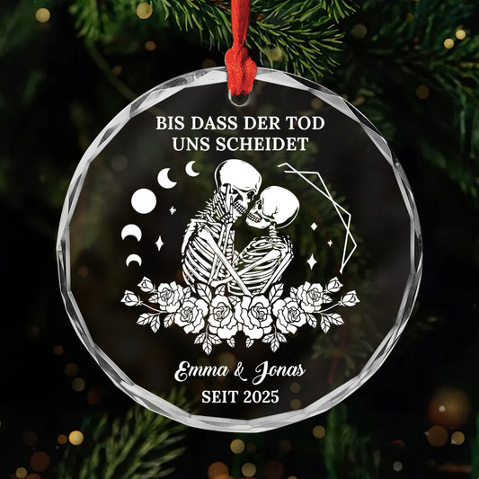 5738OGE1 bis dass der tod uns scheidet personalisierter weihnachtsschmuck_ glas paar 5738O6UNG
