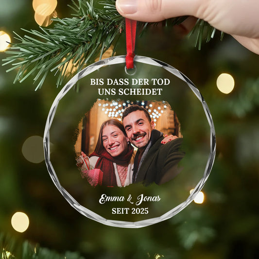 5738OGE2 bis dass der tod uns scheidet personalisierter weihnachtsschmuck_ glas paar 5738O6UNG