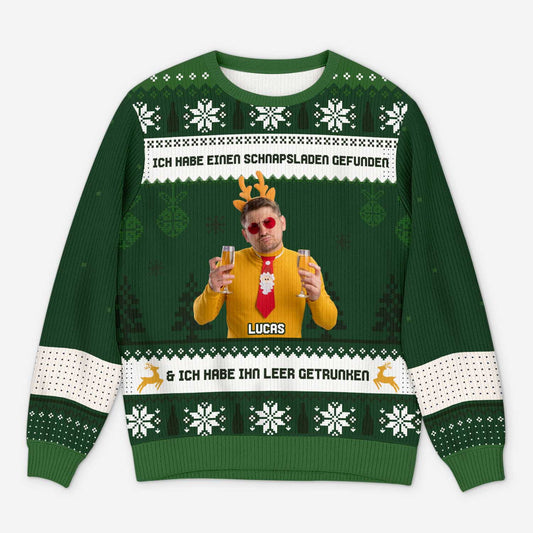 5798WGE1 ich habe einen schnapsladen gefunden personalisierter weihnachtspullover alkohol herren mit foto 5798WKZCB