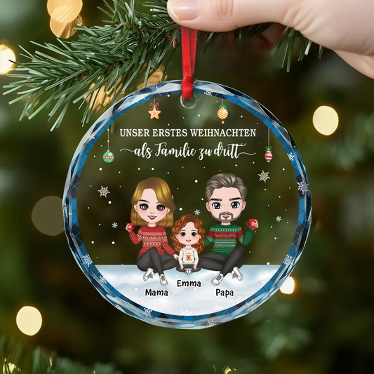 5842OGE2 gemeinsam sind wir eine familie personalisierter weihnachtsschmuck_ glas familie 5842OKZ8I
