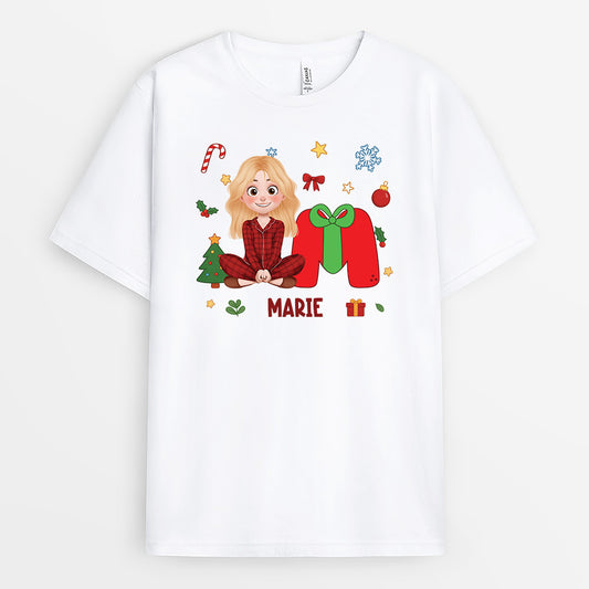 5899AGE1 alphabet name personalisiertes weihnachts shirt_ damen und herren 5899AKZMA