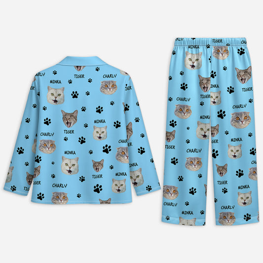 5900VGE2 katze mit foto personalisierte pyjama_ damen und herren 5900VKZND