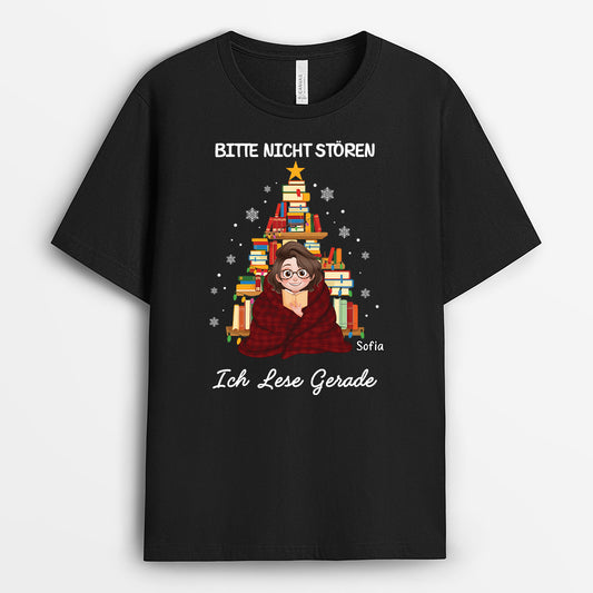5986AGE1 bitte nicht storen ich lese gerade personalisierte t shirts damen manner_ _leseratten weihnachten 5986ATMCA