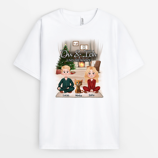 6031AGE1 du ich und die katzen weihnachtsten partner t shirt personalisiert 6031AKH5D