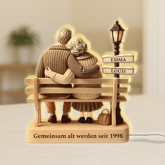 6035LGE1 gemeinsam alt werden seit personalisierte paar geschenke lightbox 6035ltlng