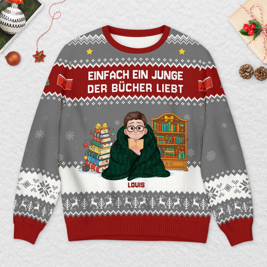 6044WGE2 einfach ein madchen das bucher liebt personalisierter weihnachtspullover_ leseratten_ frauen manner 6044W6QNA