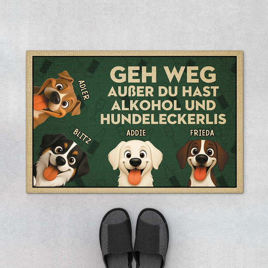 6046DGE1 es sei denn du hast alkohol und hundeleckerlis fussmatte personalisiert hund_ 6046DTT5C