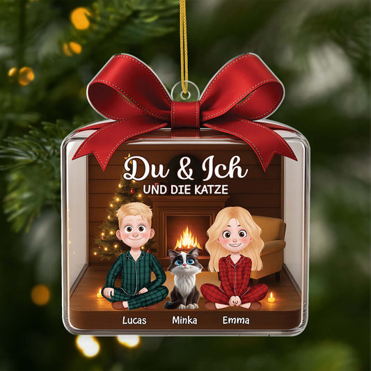 6075OGE1 du ich und die katzen acryl weihnachtsschmuck personalisiert_ paare 6075O6MTD