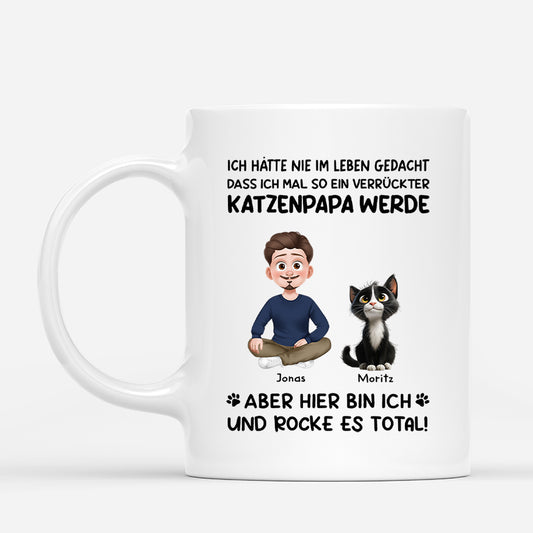 6180MGE1 nie gedacht dass ich zur verruckten katzenmama werde katzen tasse personalisiert_ 6180MTQZD