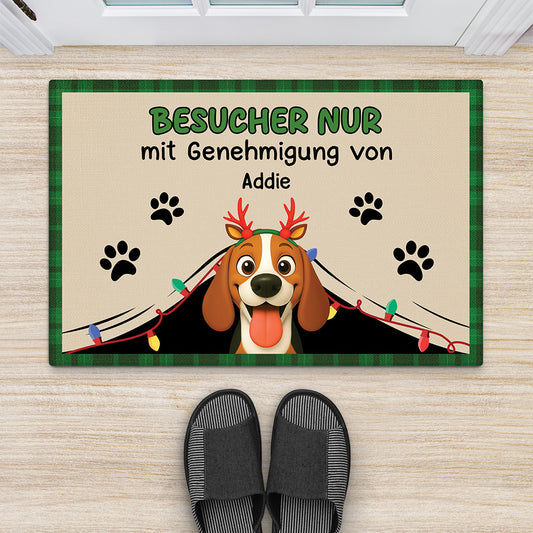6248DGE1 besucher nur mit genehmigung von lustiges turschild hund personalisiert_ weihnachten 6248DKLNC_2