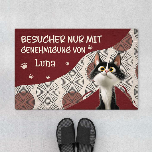6284DGE1 allebesuchermussenvonden katzen genehmigtwerden fussmatte katzen personalisiert 6284D3QAD