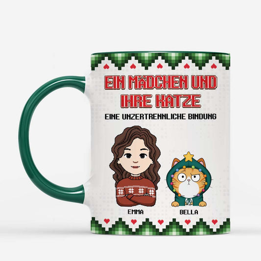 6384MGE2 ein madchen und ihre katzen weihnachtstasse personalisiert_ 6384MTZZD