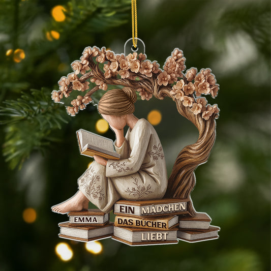 6504OGE1 3d druck effekt einfach ein madchen das bucher liebt acryl weihnachtsschmuck personalisiert_ fur leseratten_ frauen 6504O3TZA