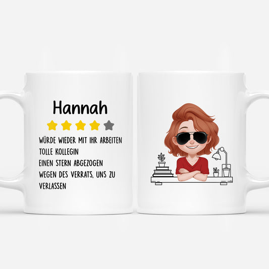6523MGE1 einen stern abgezogen wegen des verrats uns zu verlassen personalisierte tasse abschied kollegin_ kollege lustig 6523MTQMO
