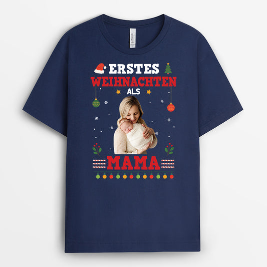6552AGE2 erstes weihnachten als papa mama t shirt papa personalisiert_ 6552A6TAA