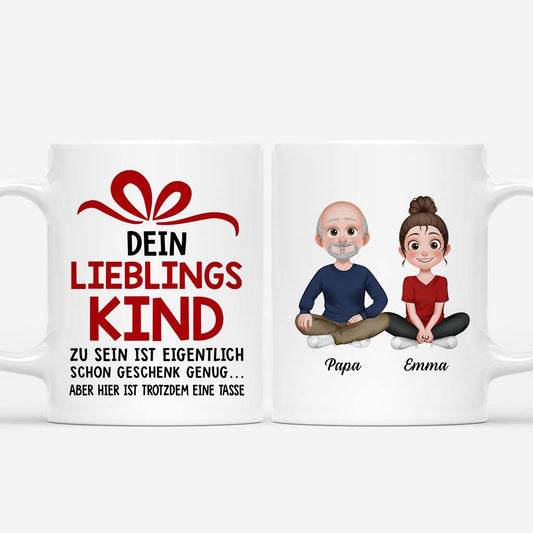 6558MGE1 dein lieblingskind zu sein ist eigentlich schon geschenk mama papa tasse personalisieren 6558M6TAA