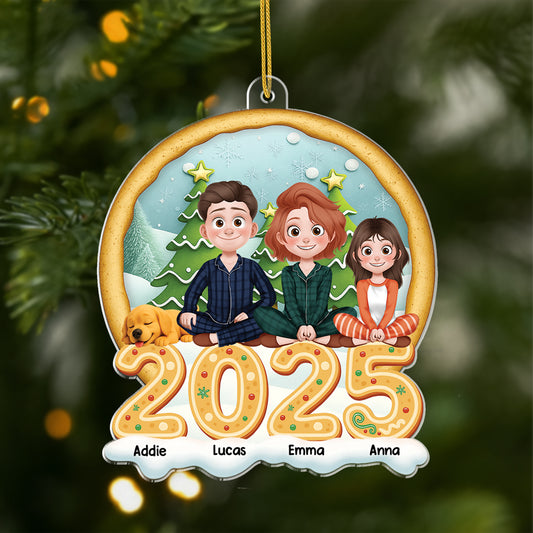 6597OGE1 3d druck effekt familie mit hund und katze acryl weihnachtsschmuck_ personalisiert 6597OTYCI