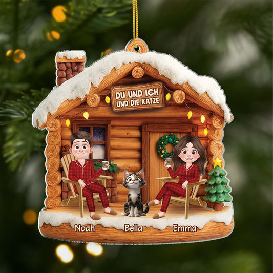 6638OGE1 3d druck effekt du ich und die katzen acryl weihnachtsschmuck personalisiert_ paar cartoon 6638OTYAD