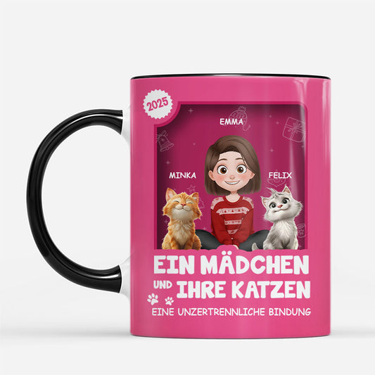 6669MGE2 3d druck effekt ein mann und seine katze personalisierte weihnachtstasse_ 6669MKQ5D