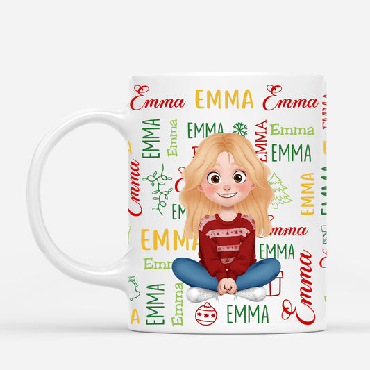 6949MGE1 frau oder mann cartoon weihnachtstasse personalisiert 6949MTPAA