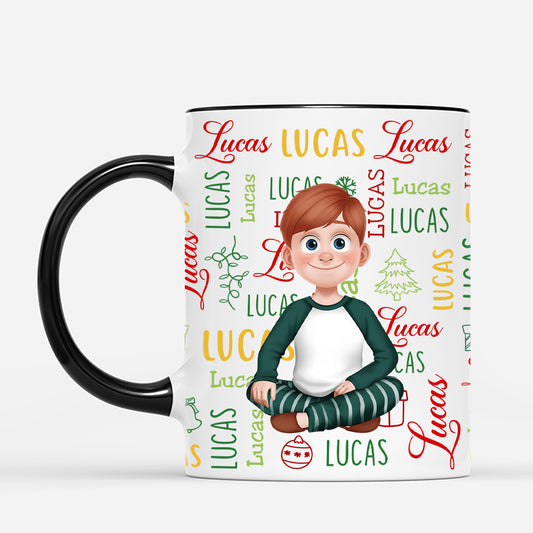 6949MGE2 frau oder mann cartoon weihnachtstasse personalisiert 6949MTPAA