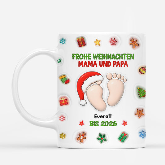 6957MGE1 3d druck effekt frohe weihnachten personalisierte weihnachtstasse werdender papa werdende mama 6957MKTMB