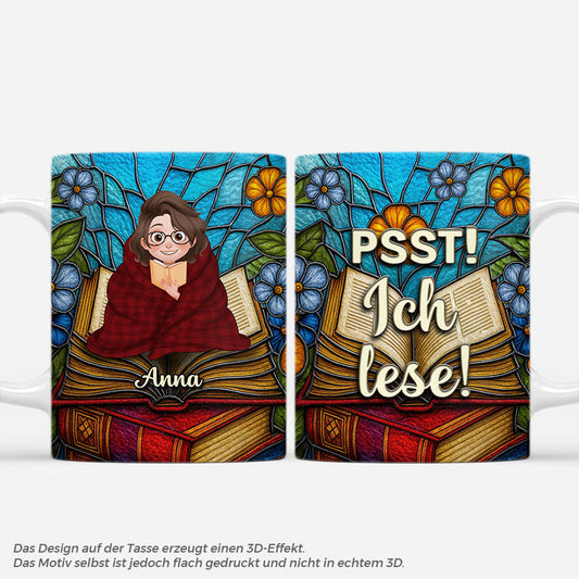 7113MGE1 psst ich lese personalisierte tasse fur leseratten frauen manner 7113M