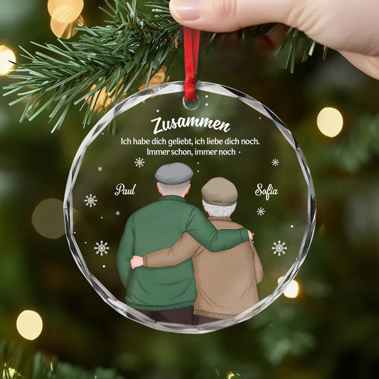 7160OGE2 zusammen glas weihnachtsschmuck personalisiert paar 7160OTL5G